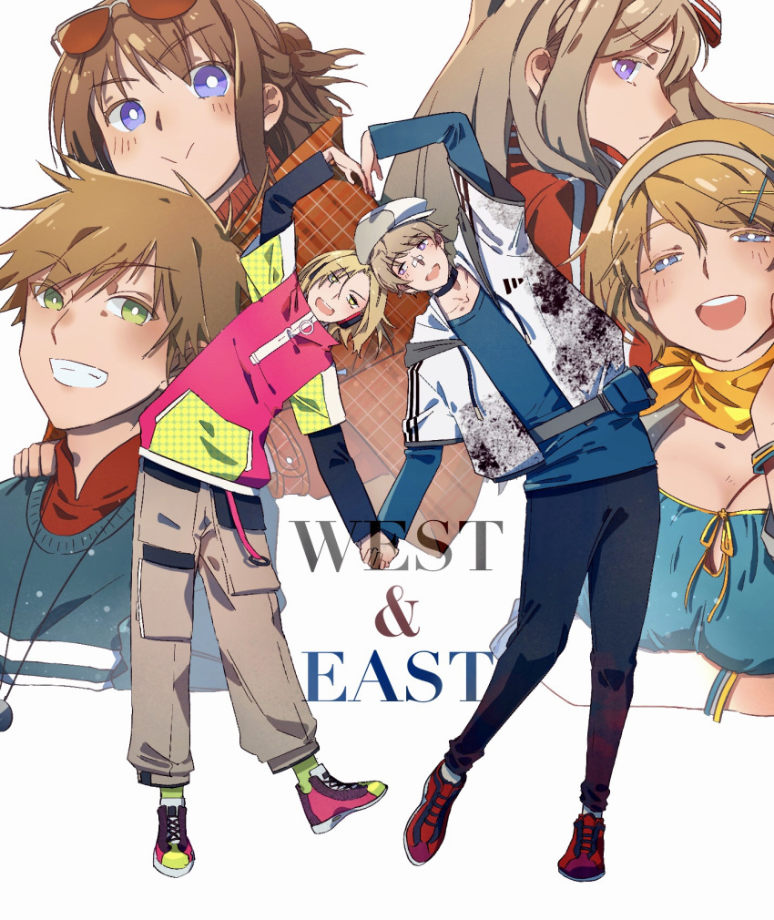 3boys, 3girls, alternate_costume, axis_powers_hetalia, belarus_(hetalia), brother_and_sister, czech_republic_(hetalia), english_text