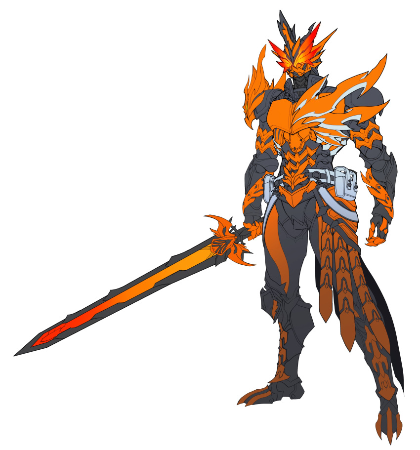 1boy, absurdres, armor, asymmetrical_armor, belt, bird, breastplate, catball1994