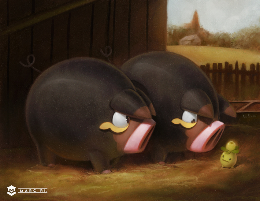 brother_may_i_have_some_oats_(meme), commentary, english_commentary, fine_art_parody, gen_9_pokemon, lechonk, marc_pi, meme