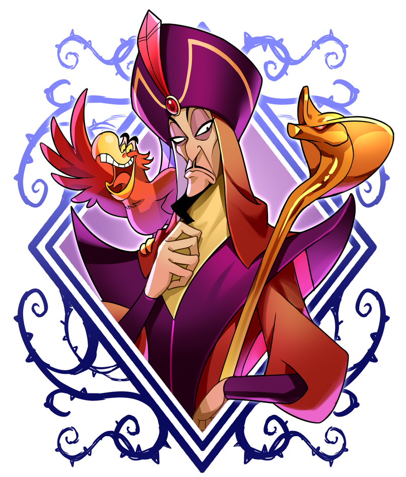 1boy, aladdin_(disney), beard, bird, border, closed_mouth, commentary_request, dark-skinned_male