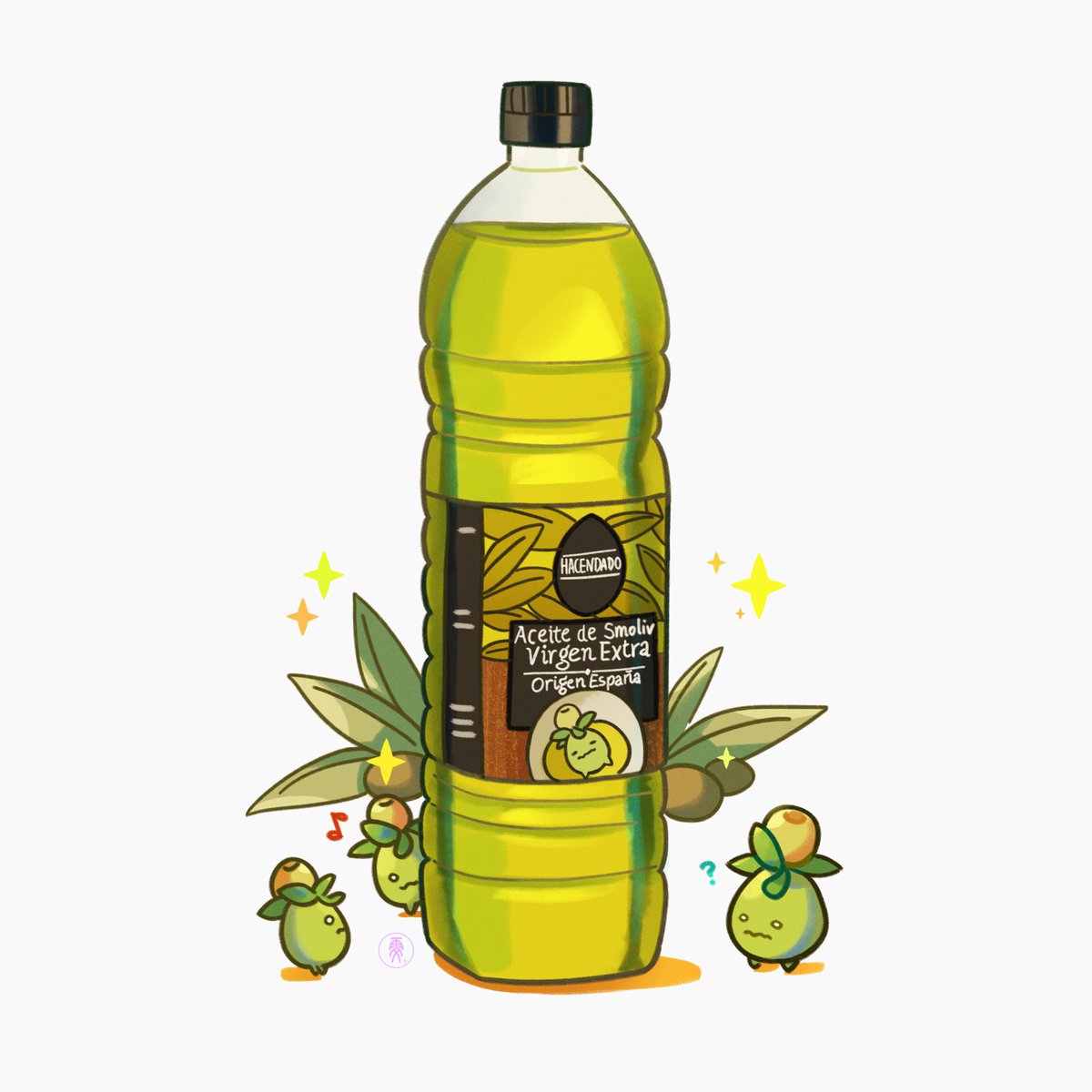 ?, bottle, character_print, closed_mouth, commentary_request, highres, label, liquid