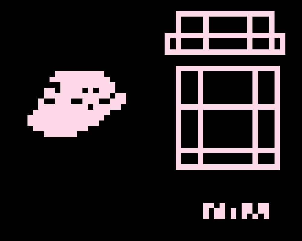 2_colours, ghost, no_humans, nyamimi, open_mouth, original, pixel_art, pixelated, self_upload, simple_background, simple_face, spirit