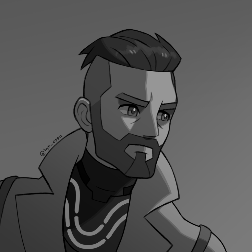 1boy, artist_name, beard, bodysuit, bodysuit_under_clothes, closed_mouth, coat, commentary