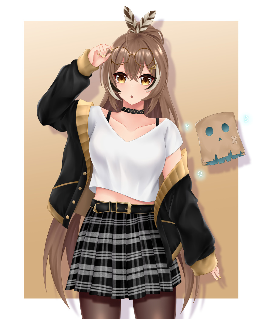1girl, :o, absurdres, ahoge, alternate_costume, bangs, belt, black_belt