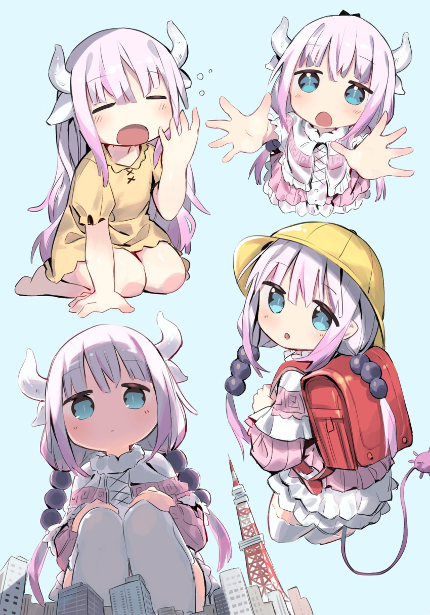 1girl, :o, :|, =_=, backpack, bag, bangs, beads