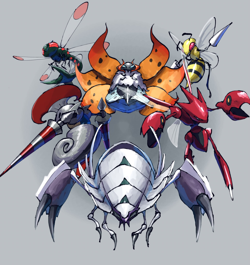 animal_focus, bee, beedrill, bug, claws, commentary_request, escavalier, futena_goze
