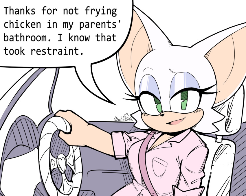 1girl, animal_ears, artist_name, bat_ears, bat_girl, breasts, english_commentary, english_text