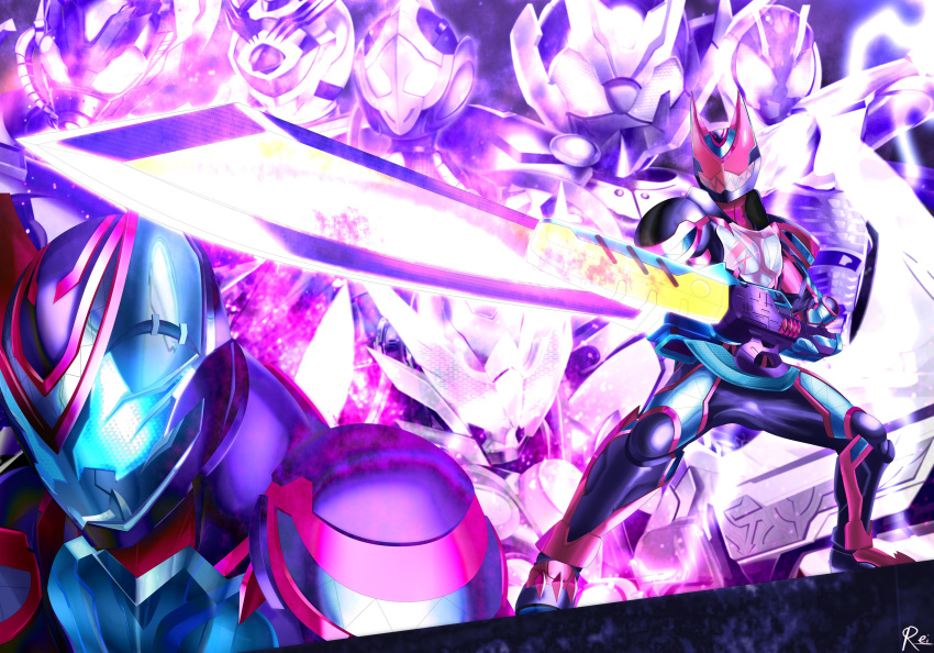 2girls, 6+boys, absurdres, blue_armor, cobra_(animal), cobra_genome, demon, demon_boy