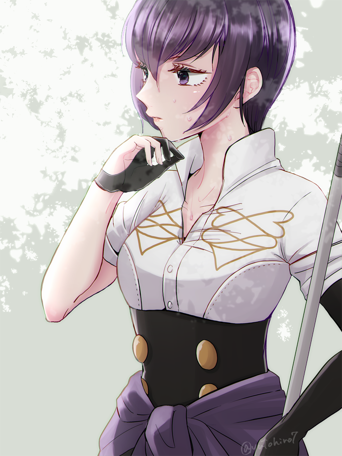 1girl, alternate_costume, bangs, black_hair, breasts, closed_mouth, collared_shirt, fire_emblem