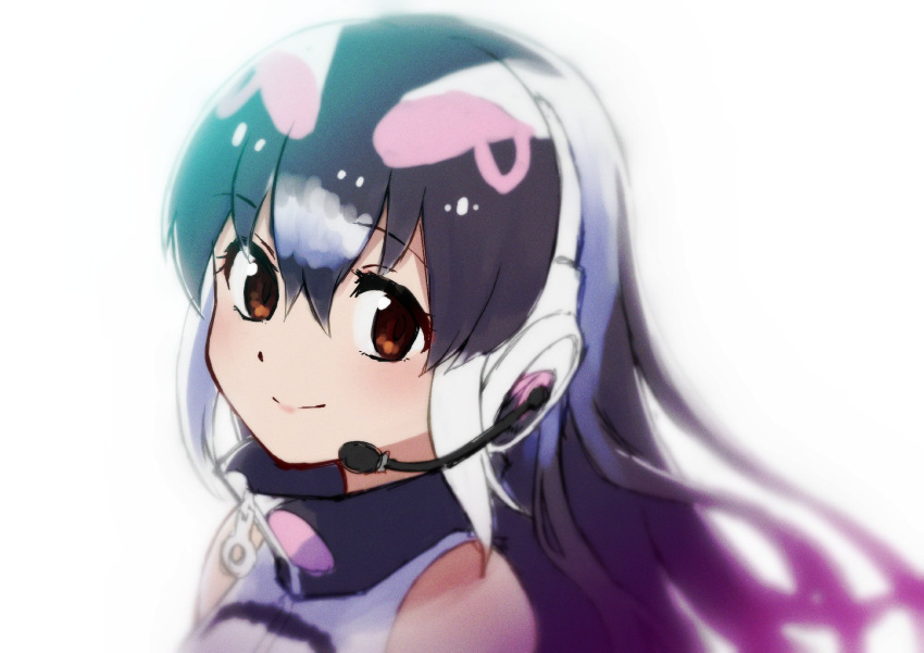1girl, african_penguin_(kemono_friends), animal_costume, aoi_suzu_(kurone), black_hair, closed_mouth, headphones, highres
