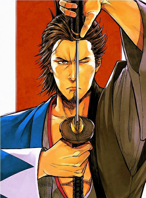 1boy, brown_eyes, commentary_request, japanese_clothes, jidaigeki, katana, kimono, kiryuu_kazuma