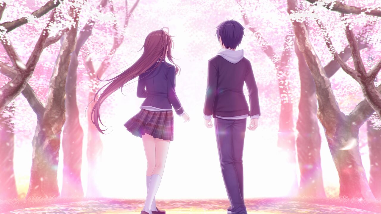 1boy, 1girl, alpha_(yukai_na_nakamatachi), ayase_aisa, backlighting, black_hair, black_jacket, black_pants