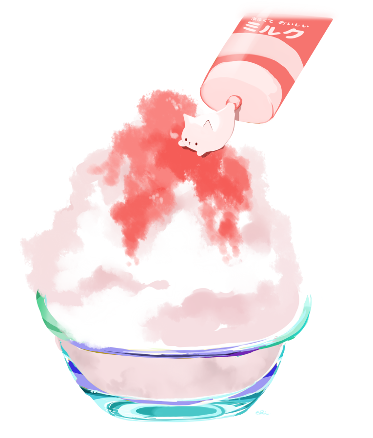 animal, cat, chai_(drawingchisanne), commentary_request, condensed_milk, dessert, food, food_focus