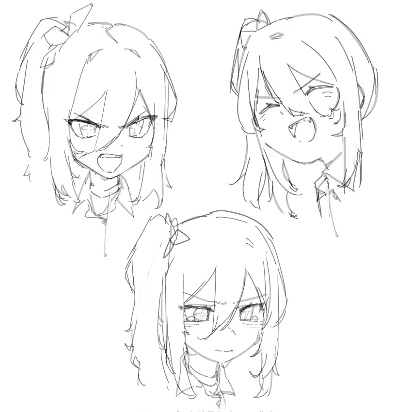 +_+, 1girl, angry, choker, chukibabo2, closed_mouth, expressions, eyebrows_visible_through_hair