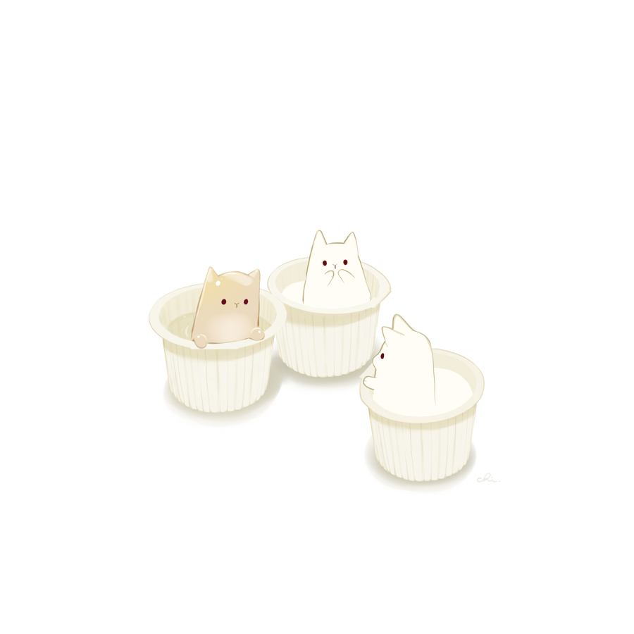 animal, animal_focus, chai_(drawingchisanne), commentary, condiment, cup, eye_contact, looking_at_another