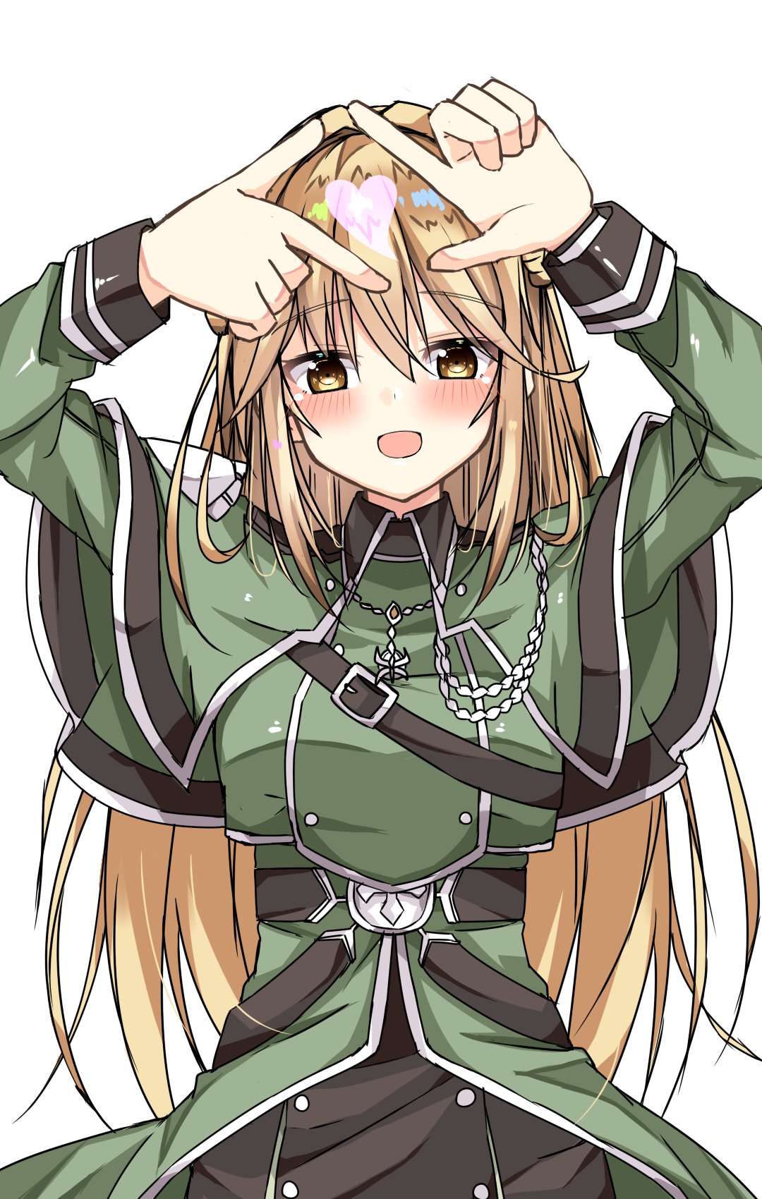 1girl, blush, dot_nose, exosister_elis, heart, highres, raion_(inoueraion), simple_background