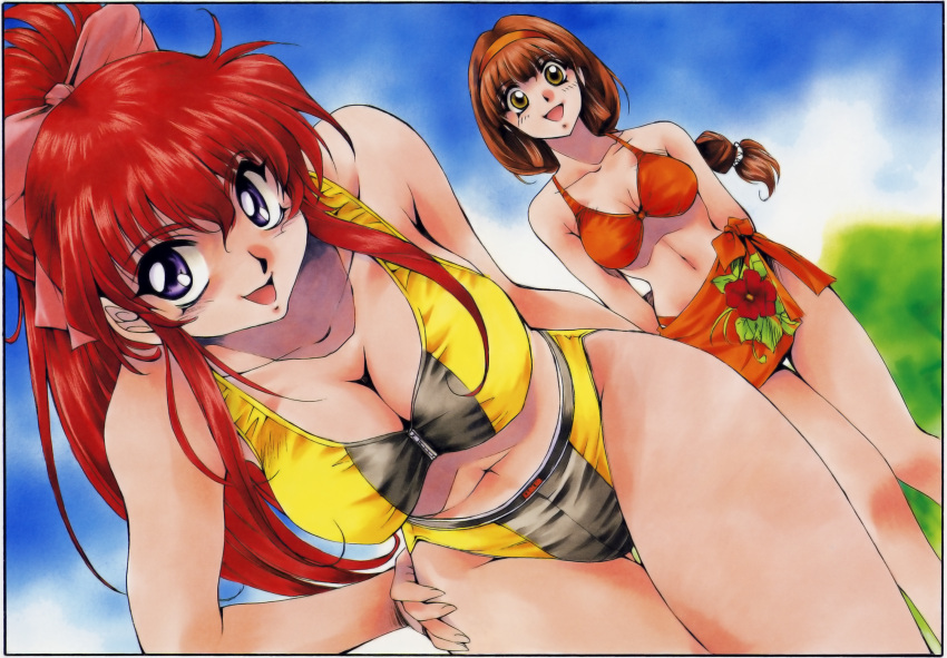 bikini, cleavage, inoue_sora, mitsurugi_ryoko, real_bout_high_school, swimsuit