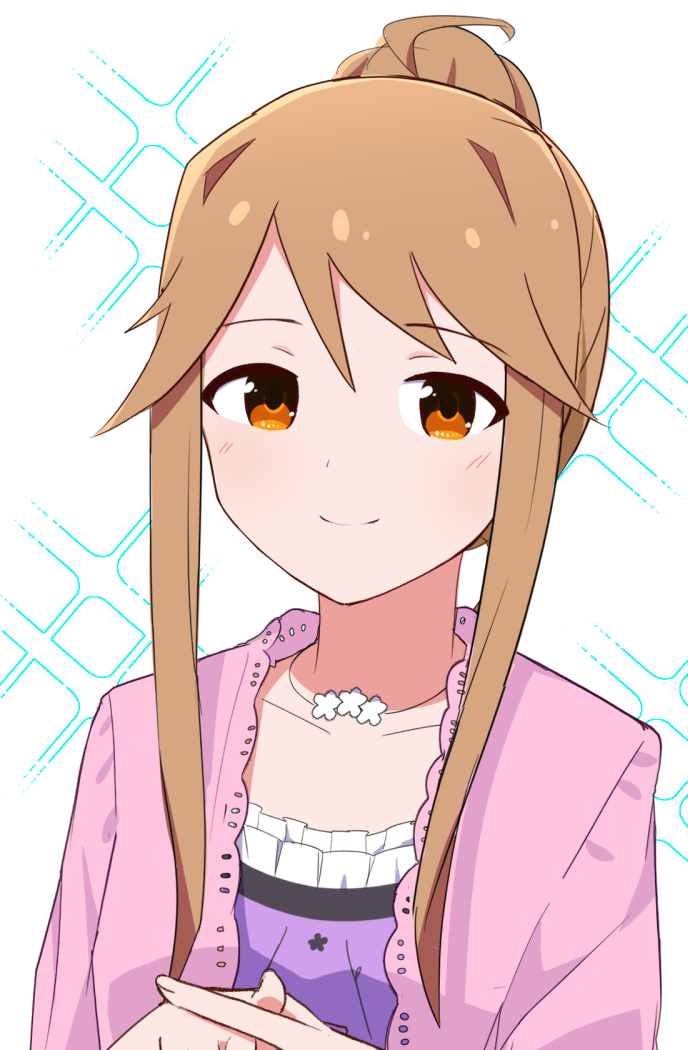 1girl, bangs, brown_eyes, brown_hair, closed_mouth, collarbone, commentary_request, eyebrows_visible_through_hair