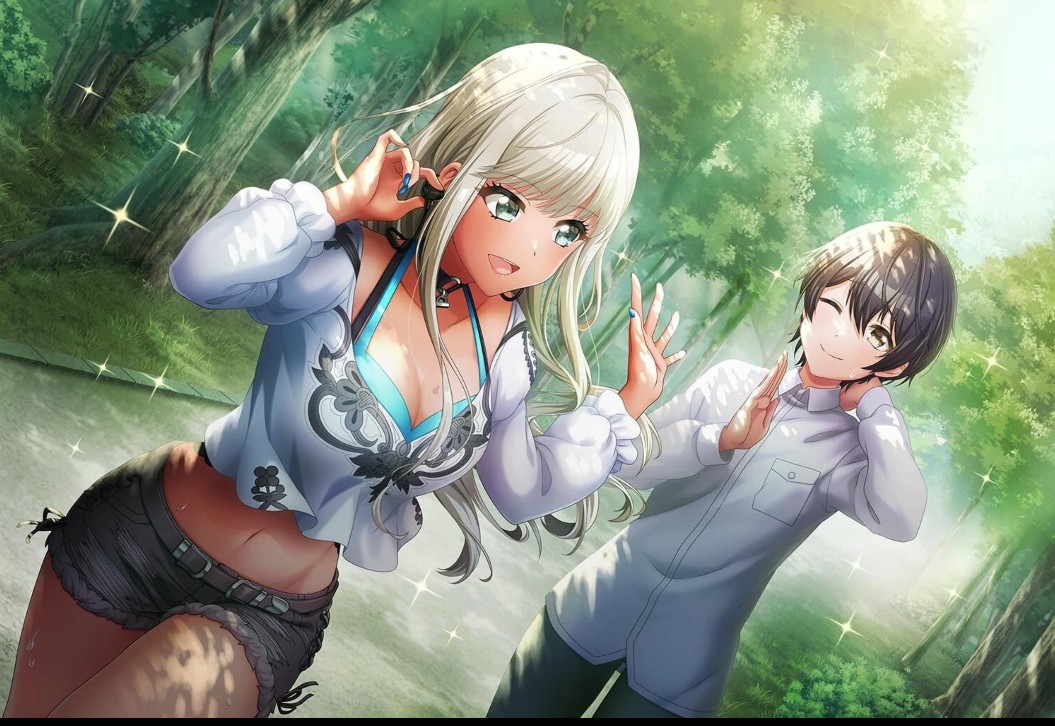 d4dj, dress, green_eyes, grey_hair, long_hair, matsuyama_dalia, smile