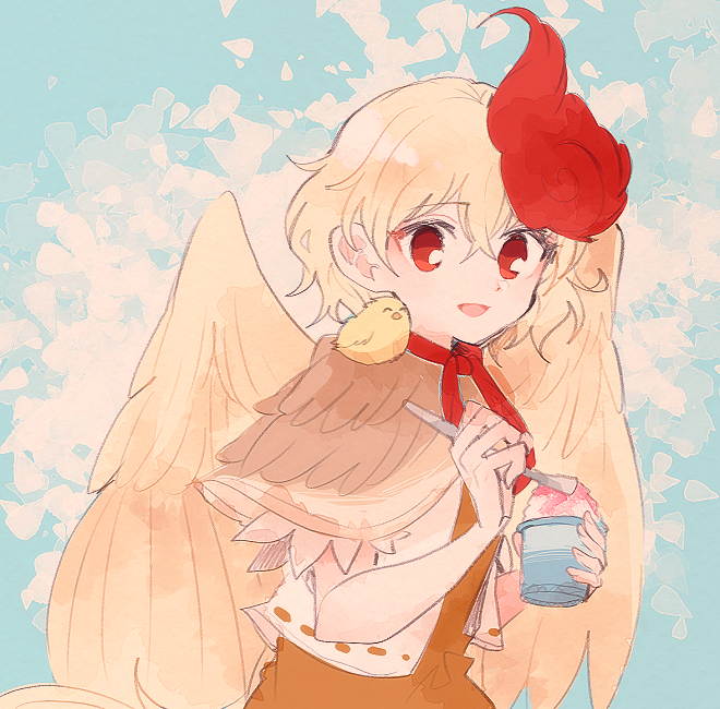 1girl, :d, ^_^, animal, animal_on_shoulder, bangs, bird, bird_on_shoulder