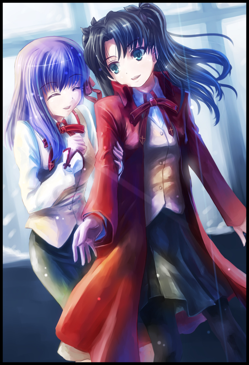absurdres, coat, fate/stay_night, fate_(series), highres, kome_(le7), matou_sakura, multiple_girls
