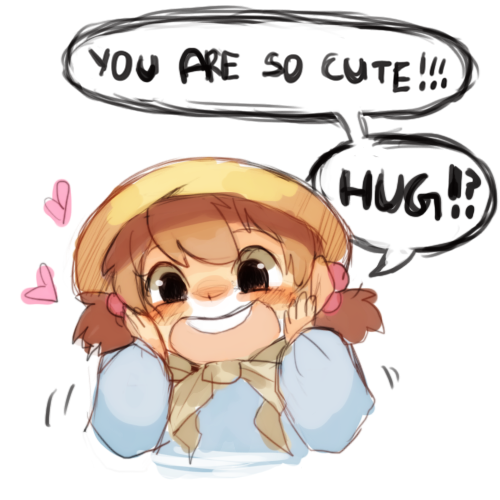 1girl, bad_id, bad_tumblr_id, bangs, black_eyes, blue_shirt, blush, brown_hair