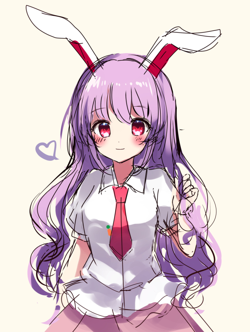 1girl, animal_ears, bangs, blush, breasts, carrot_pin, closed_mouth, collared_shirt