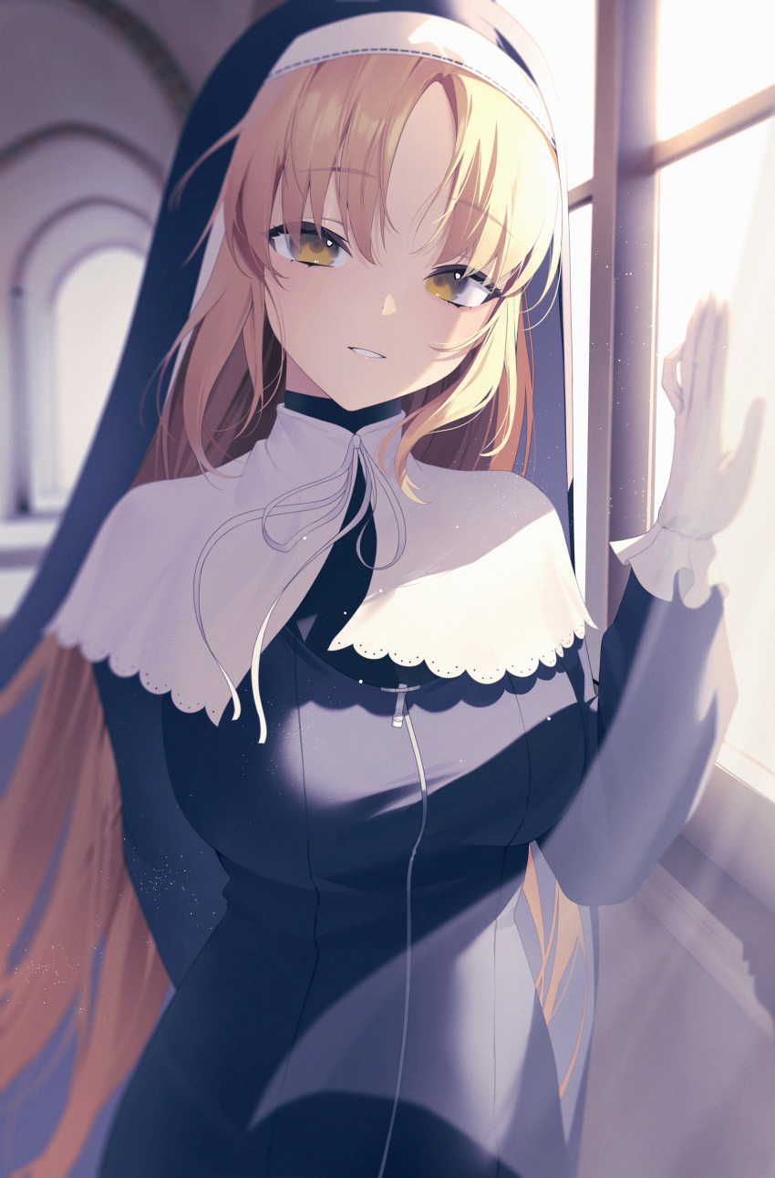 1girl, absurdres, aya_(lezon), bangs, black_robe, breasts, brown_eyes, eyebrows_visible_through_hair