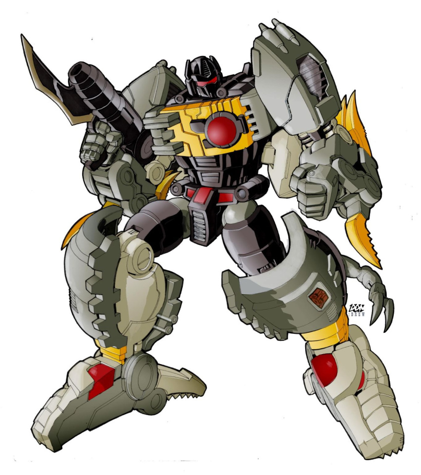 artist_name, bayonet, clenched_hand, don_allan_figueroa, english_commentary, grimlock, gun, highres