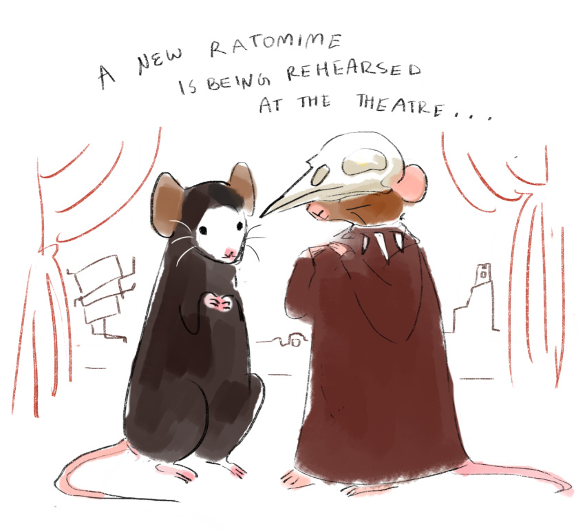 bird_skull, bone, elena-illustration, executor, pathologic, pathologic_2, rat, red_robe