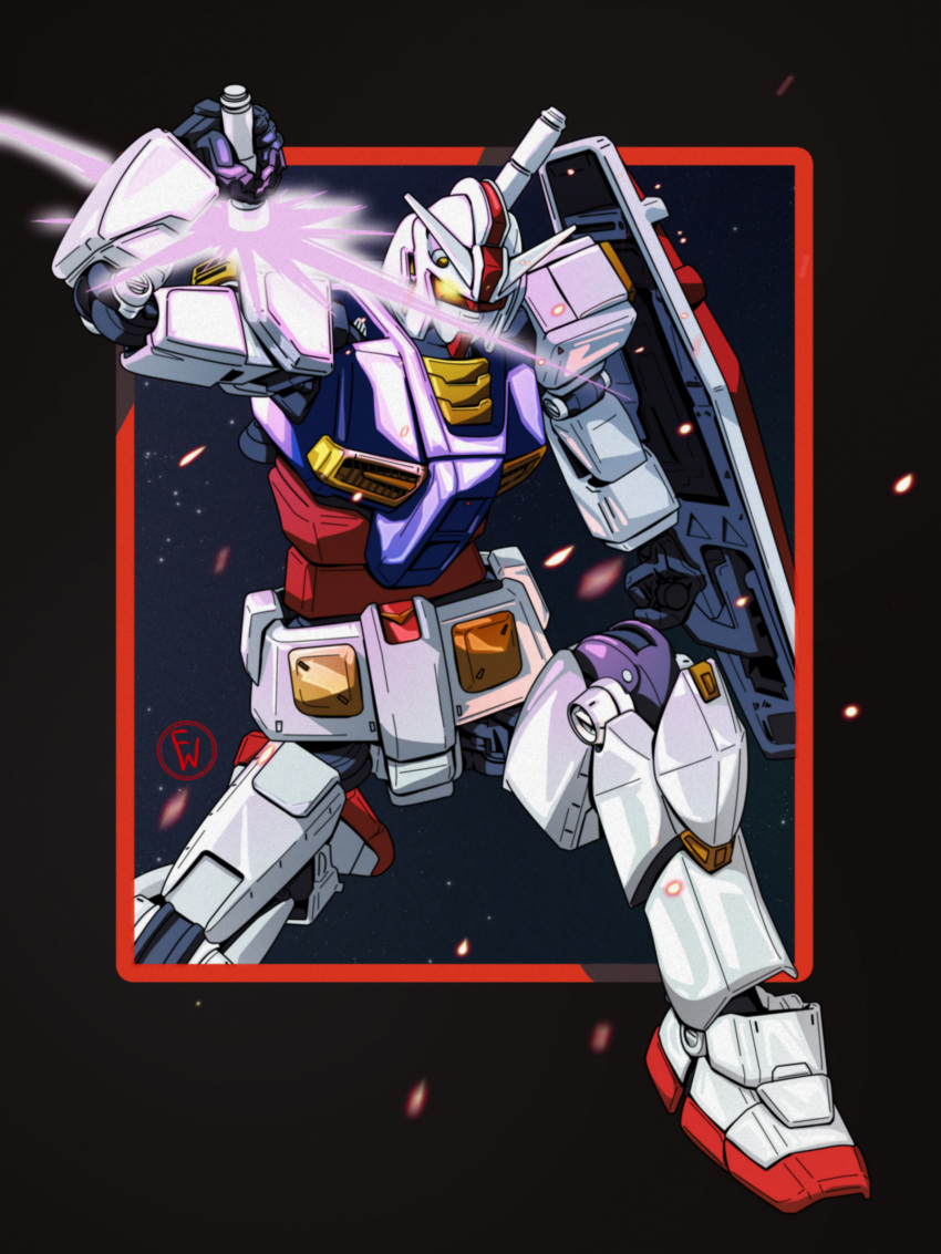 absurdres, anime_coloring, beam_saber, black_border, border, english_commentary, fourth_wall, fritz_willie