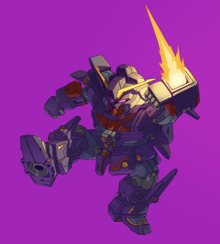 arm_blade, chibi, clenched_hands, energy_blade, english_commentary, evan_palmer, glowing, glowing_eyes