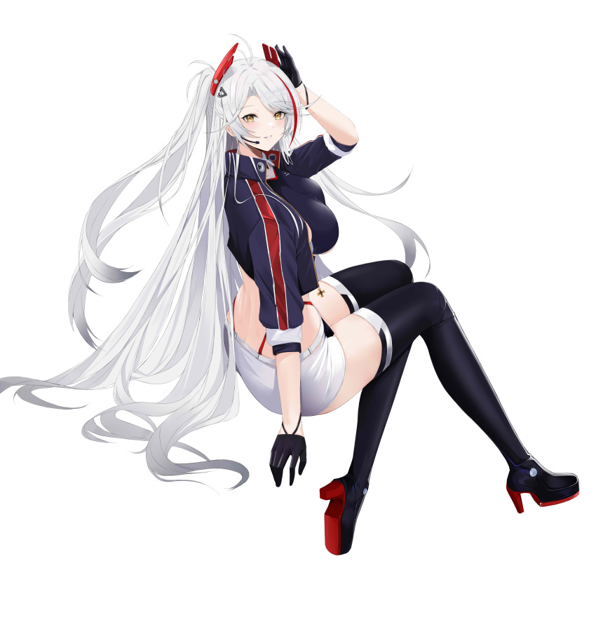 1girl, absurdres, azur_lane, belt, black_footwear, black_gloves, boots, breasts