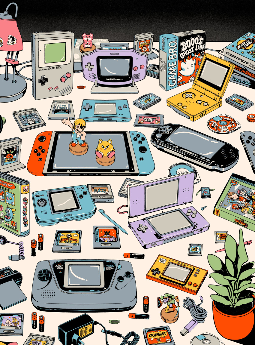 absurdres, battery, english_commentary, figure, game_&amp;_watch, game_boy, game_boy_(original), game_boy_advance
