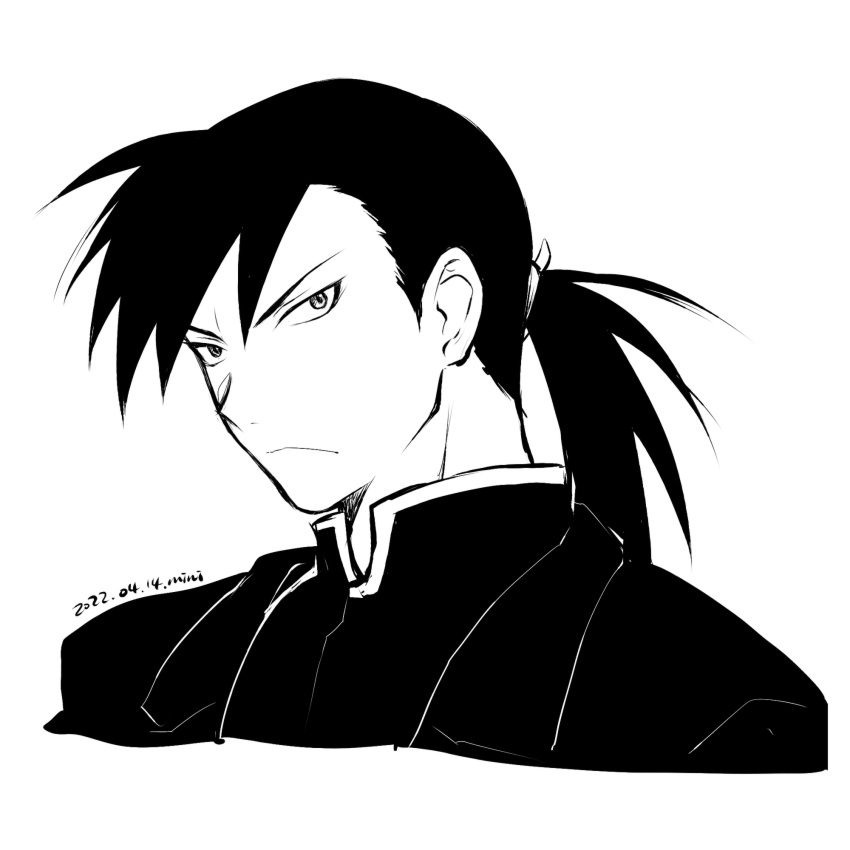 1boy, 2022, closed_mouth, cropped_torso, dated, frown, fullmetal_alchemist, greed_(fma)