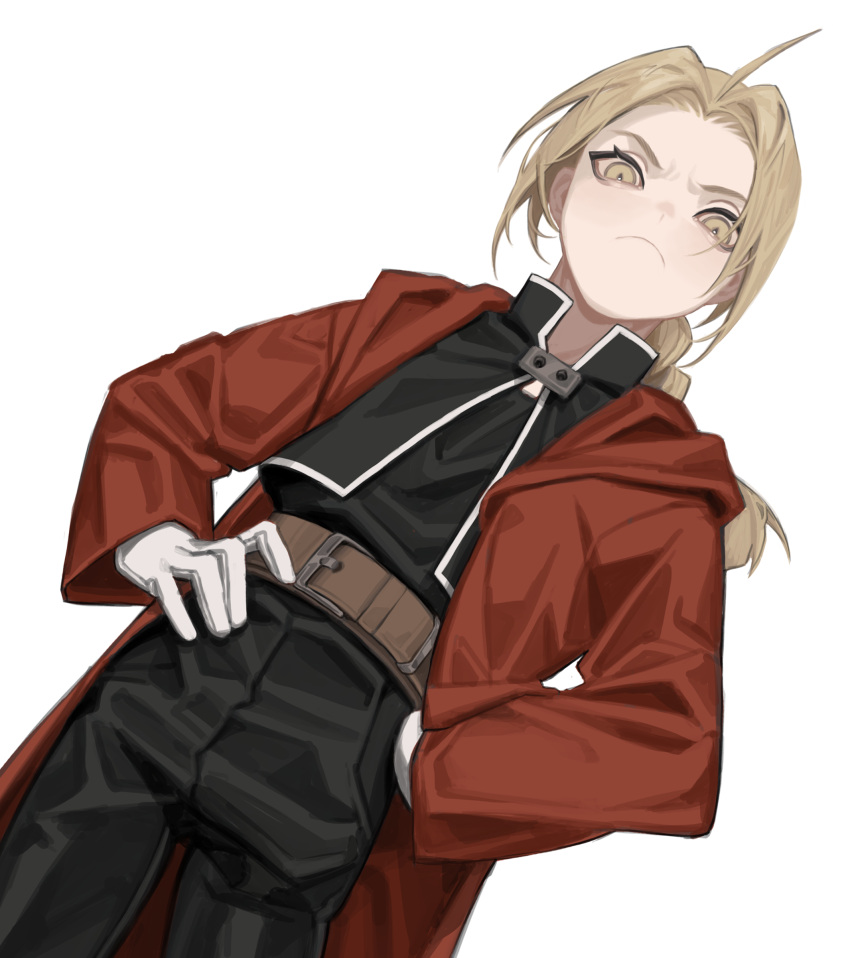 1boy, absurdres, ahoge, bangs, belt, black_jacket, black_pants, black_shirt