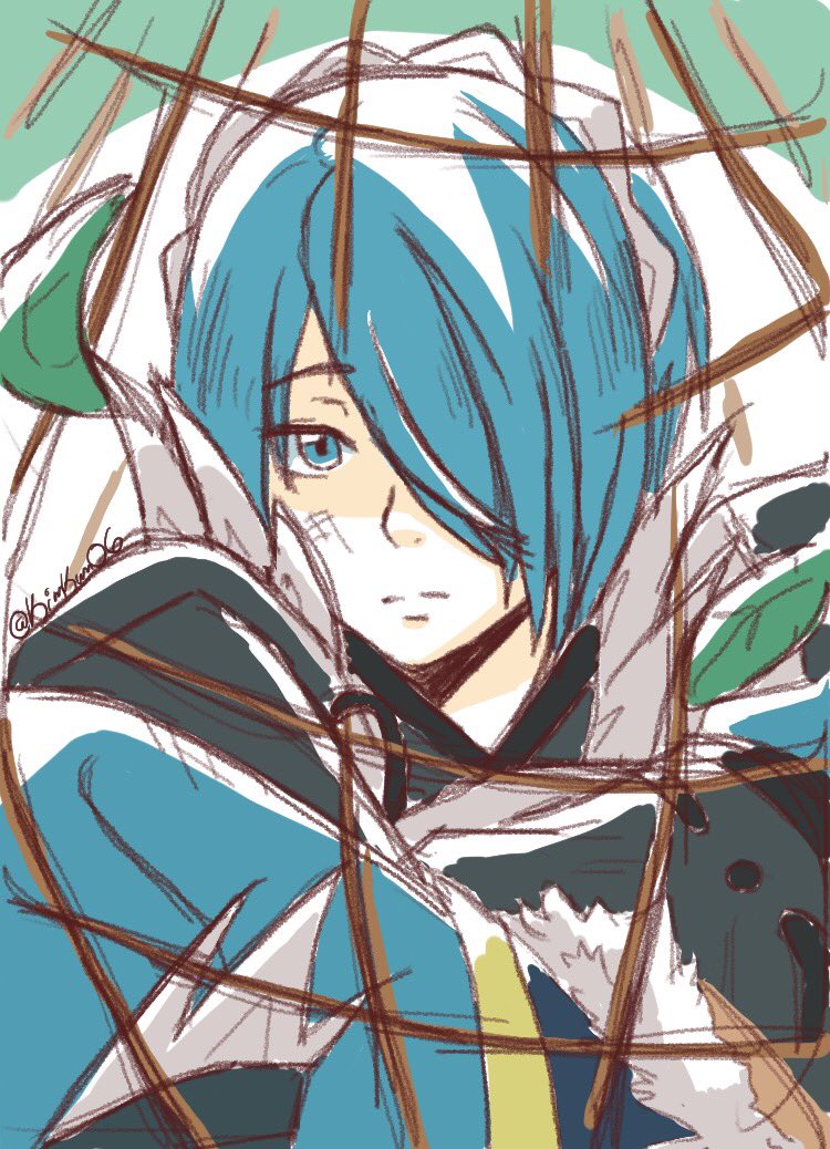 blue_eyes, blue_hair, closed_mouth, eyebrows_visible_through_hair, fire_emblem, fire_emblem_fates, hair_over_one_eye, hairband