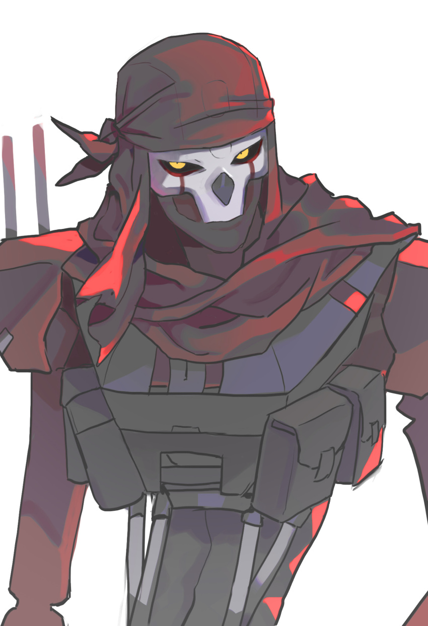 1boy, apex_legends, bandana, black_sclera, colored_sclera, head_tilt, highres, hoho_wotou