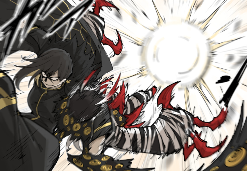 1boy, 1girl, apocalypse_bird, binah_(project_moon), black_hair, blonde_hair, cloak, e.g.o_(project_moon)