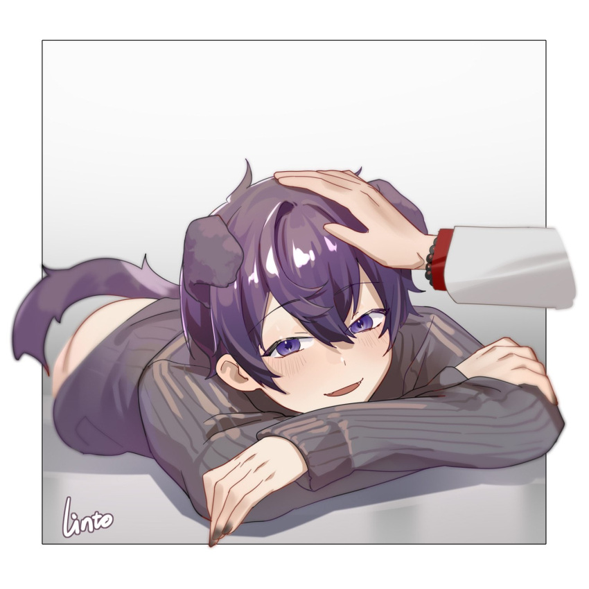 1boy, 2boys, animal_ears, black_sweater, dog_ears, dog_tail, highres, indie_virtual_youtuber