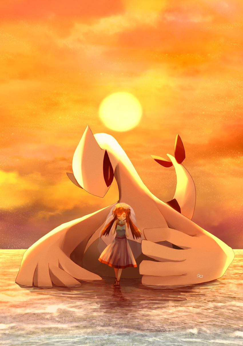 1girl, absurdres, backlighting, bangs, breasts, brown_footwear, brown_hair, closed_eyes