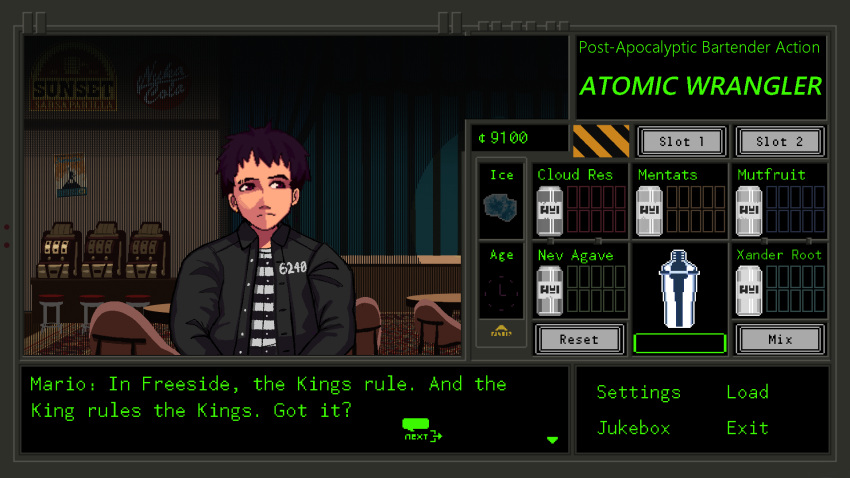 1boy, brown_eyes, brown_hair, english_text, fake_screenshot, fallout_(series), fallout_new_vegas, highres
