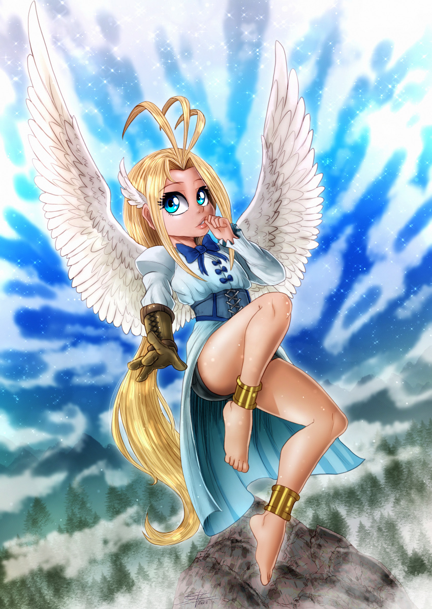 absurdres, blonde_hair, blue_eyes, bluewolfartista, fantasy, firo_(tate_no_yuusha_no_nariagari), flat_chest, highres