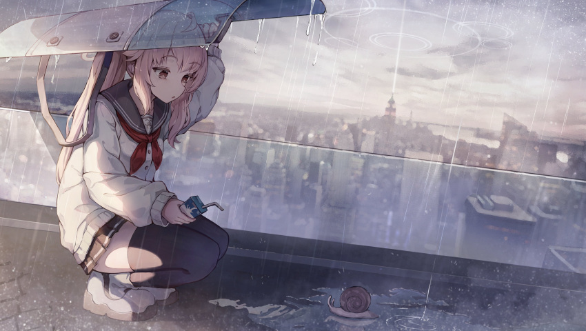1girl, absurdres, black_legwear, black_skirt, blue_archive, blurry, blurry_background, cardigan