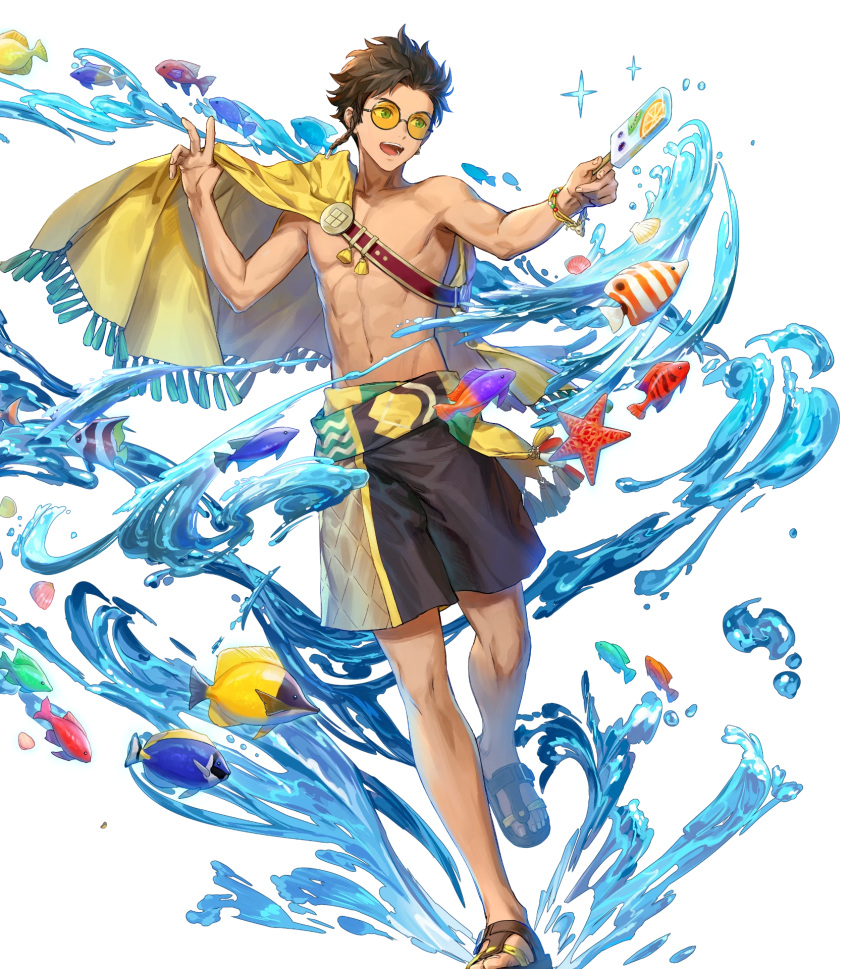 1boy, attack, brown_hair, claude_(fire_emblem), fire_emblem, fire_emblem_heroes, fire_emblem_radiant_dawn, glasses