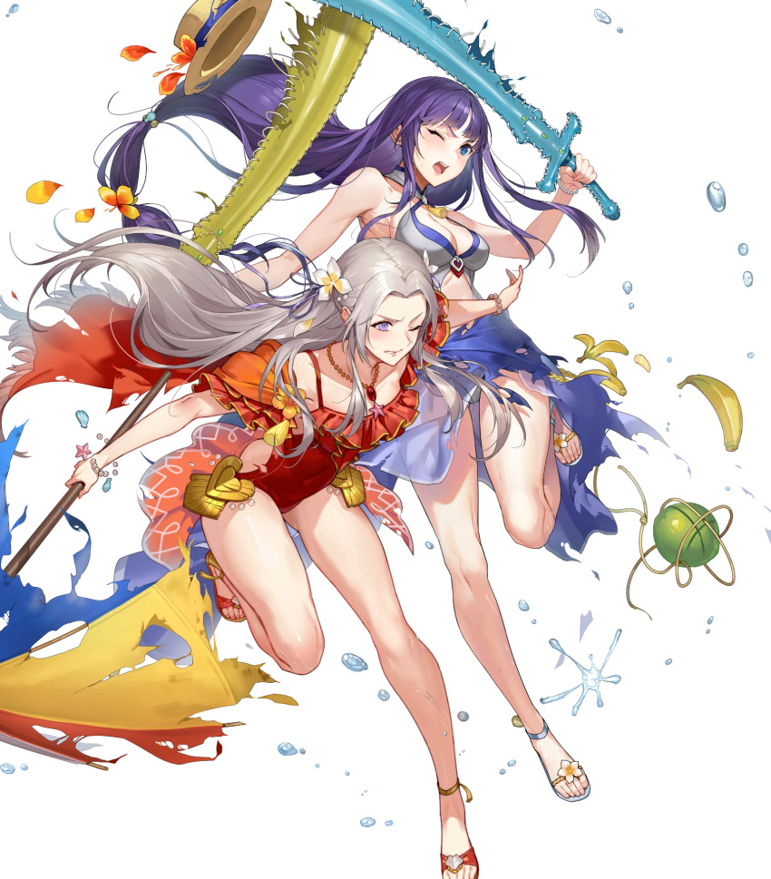 2girls, altina_(fire_emblem), blue_hair, damaged, damaged_clothes, edelgard_von_hresvelgr_(fire_emblem), fire_emblem, fire_emblem:_radiant_dawn