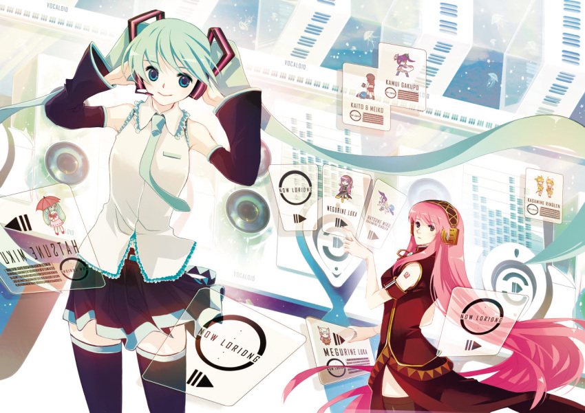 2girls, aqua_hair, bad_id, chris4708, double_lariat_(vocaloid), engrish, gekokujou_(vocaloid), hatsune_miku