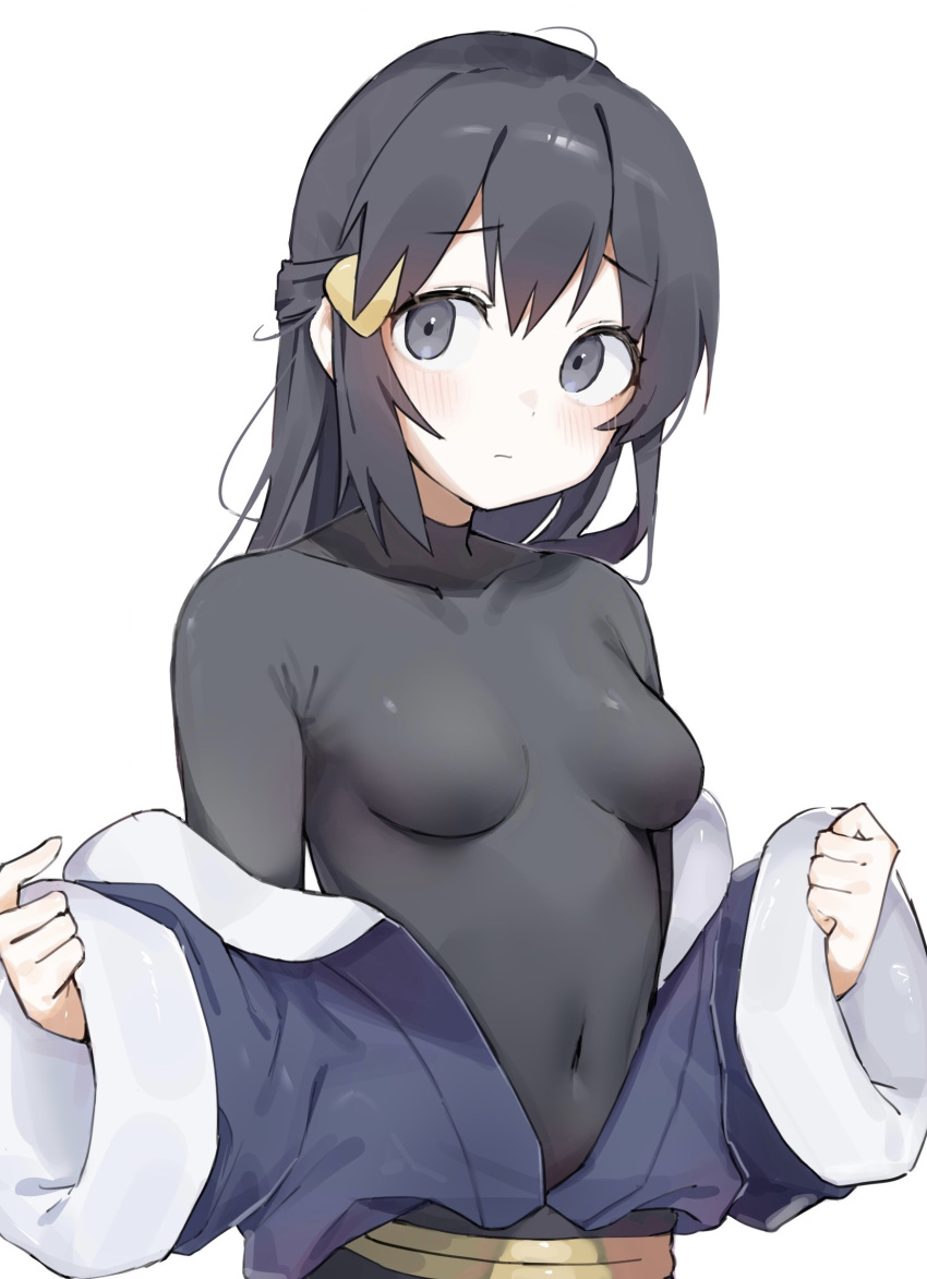1girl, :|, absurdres, akari_(pokemon), bangs, black_bodysuit, black_eyes, black_hair