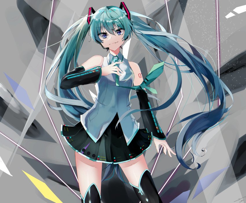 1girl, absurdres, aqua_eyes, aqua_hair, floating_hair, hatsune_miku, highres, lichael