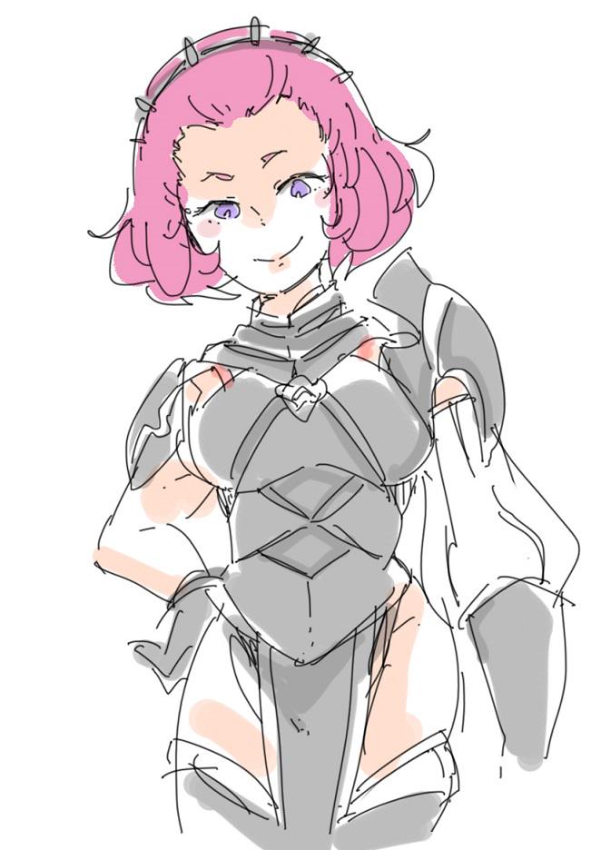 1girl, 8261siron, armor, breasts, closed_mouth, fire_emblem, fire_emblem_fates, hairband